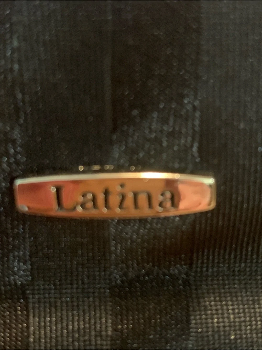 Latina Black Striped Satin Cosmetic Bag 12 x 7 x 4.5 Inches